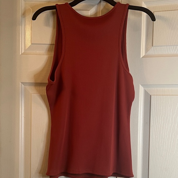 WHITEHOUSEBLACKMARKET Rust Ribbed Tank Top - Picture 6 of 8